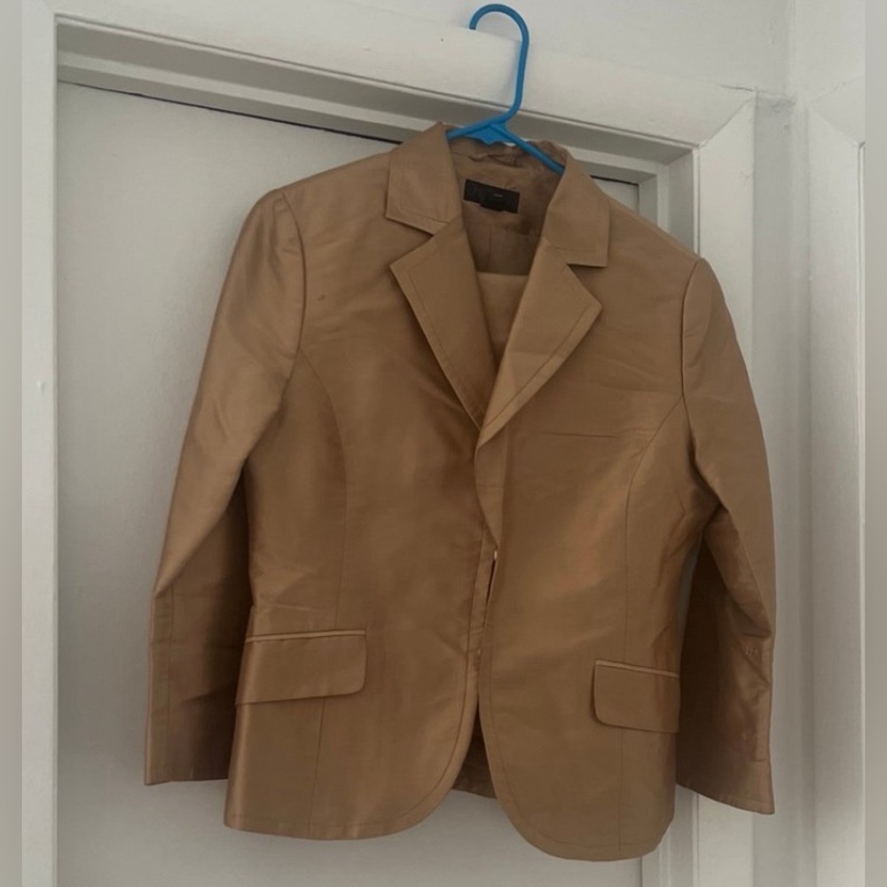 Tan jacket and skirt set